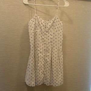 American Eagle Outfitters White Dress with Black Dots